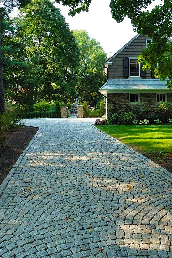 Belgian block driveway