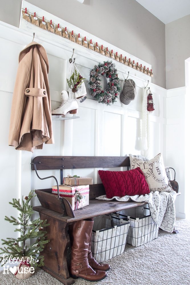 A festive and inviting entryway with casual decorations