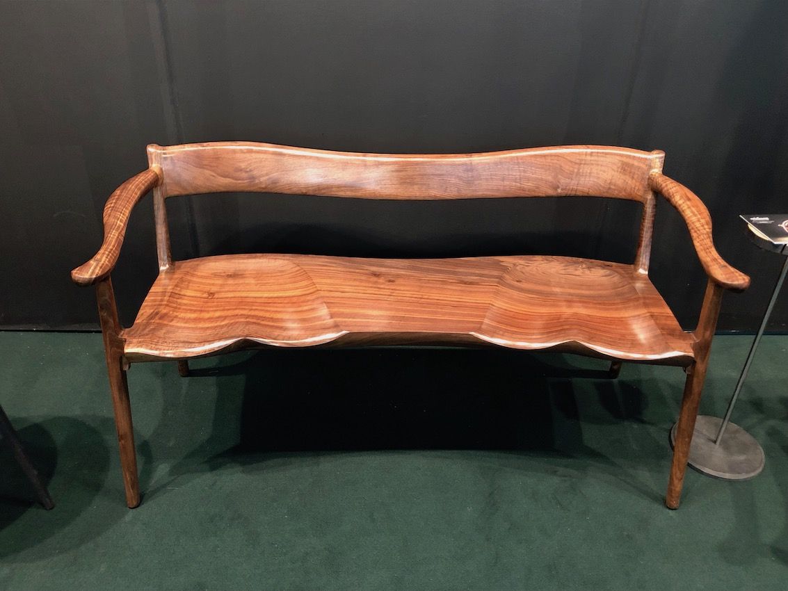 Bench made by solid walnut by Erickson Woodworking