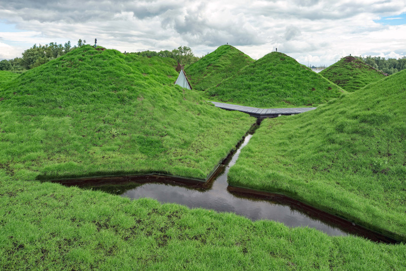 Biesbosch Museum Covered with Grass water feature