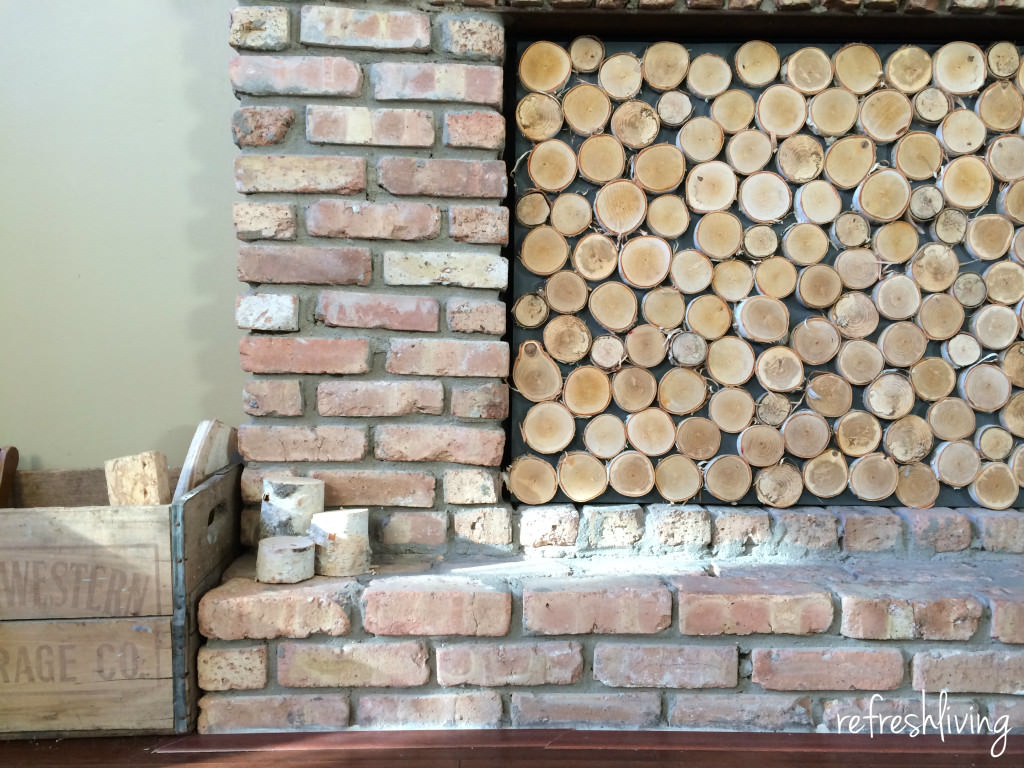 Birch Log Fireplace Screen