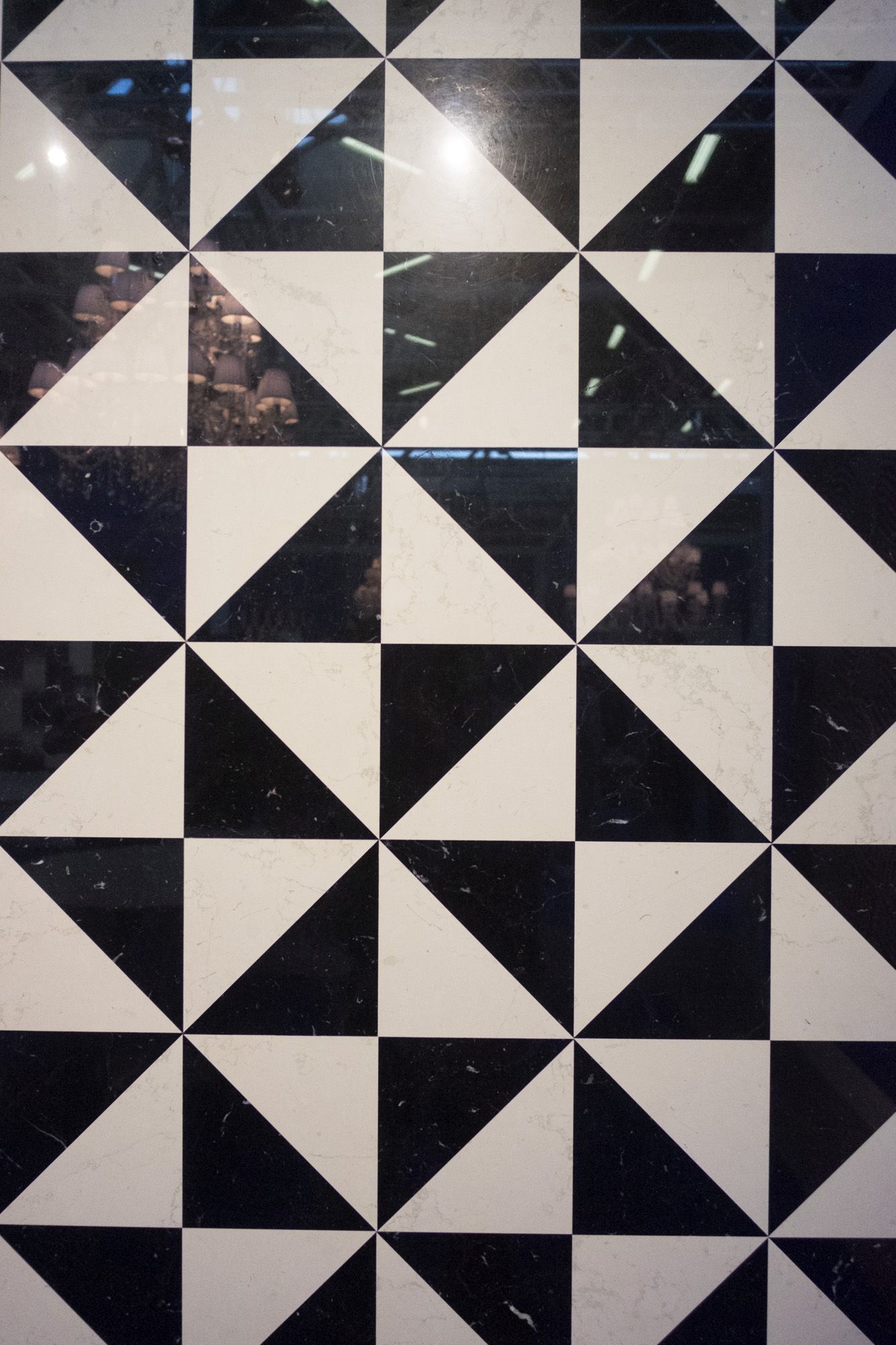 Bisazza bathroom tile geometric design triangle