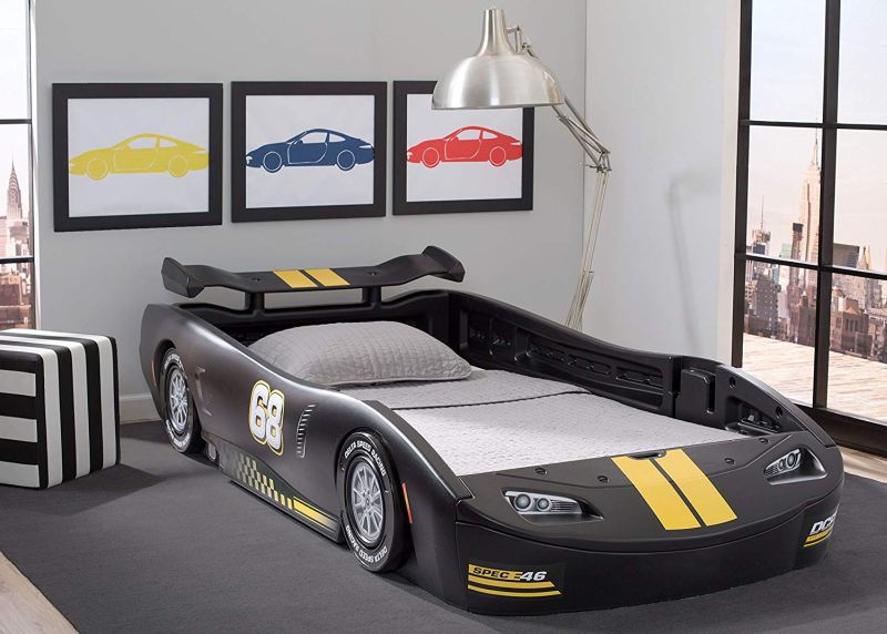 Black Delta Children Turbo Race Car Twin Bed