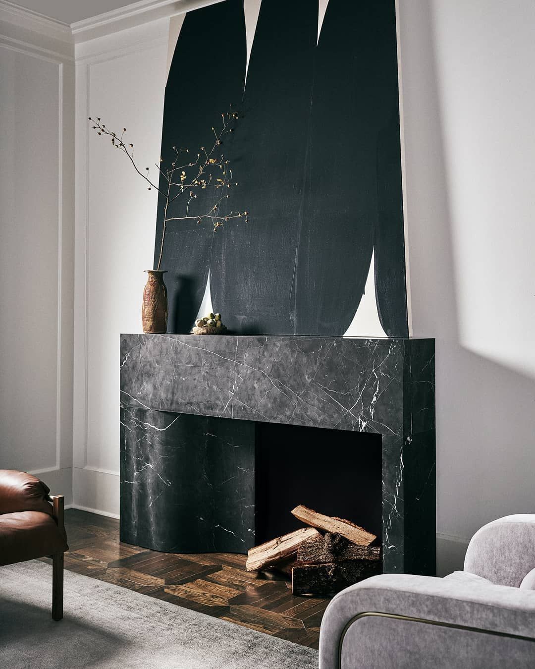 Black Marble Fireplace