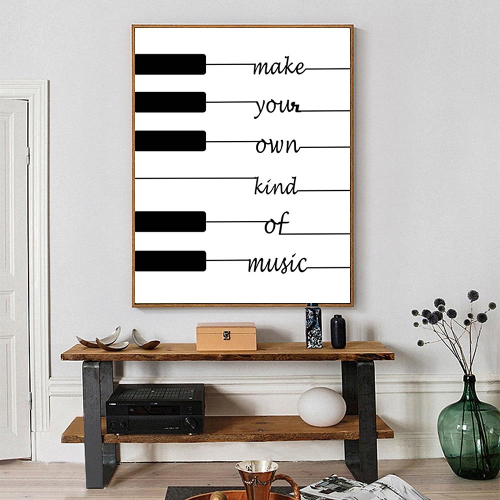 Black and White Piano Keys Inspirational Wall Art