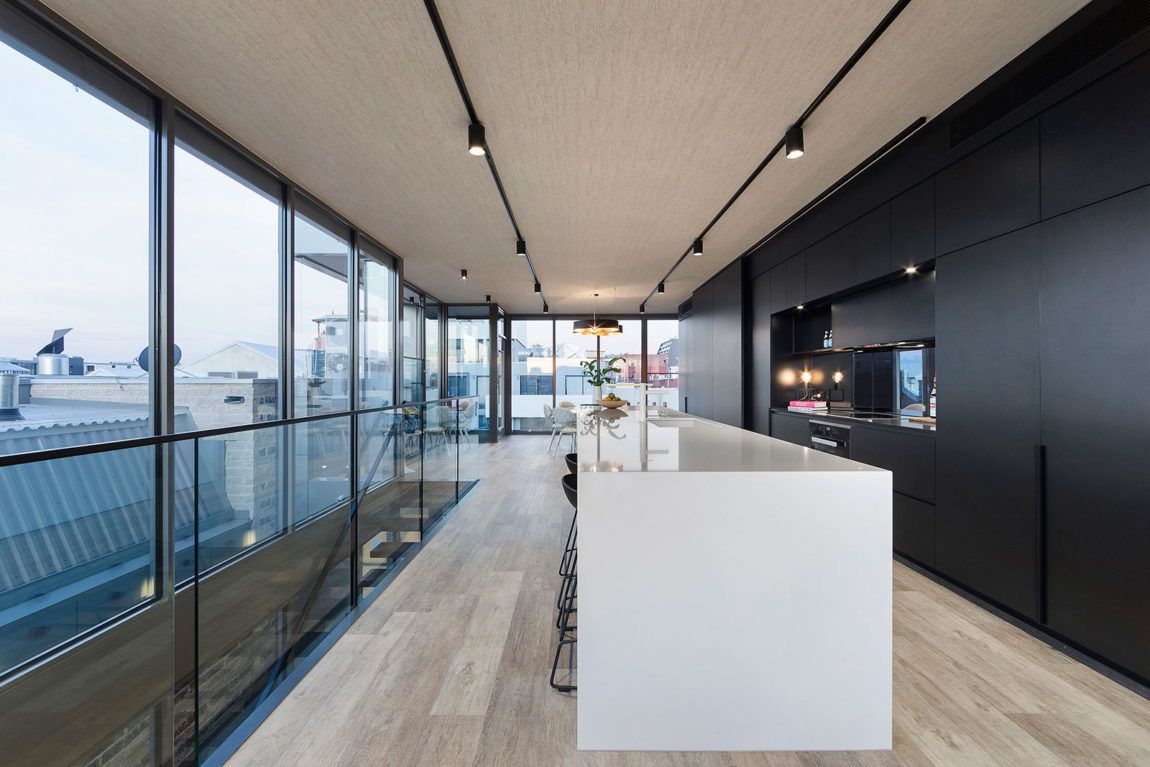 Black and white kitchen Contemporary Elegance in Prahran