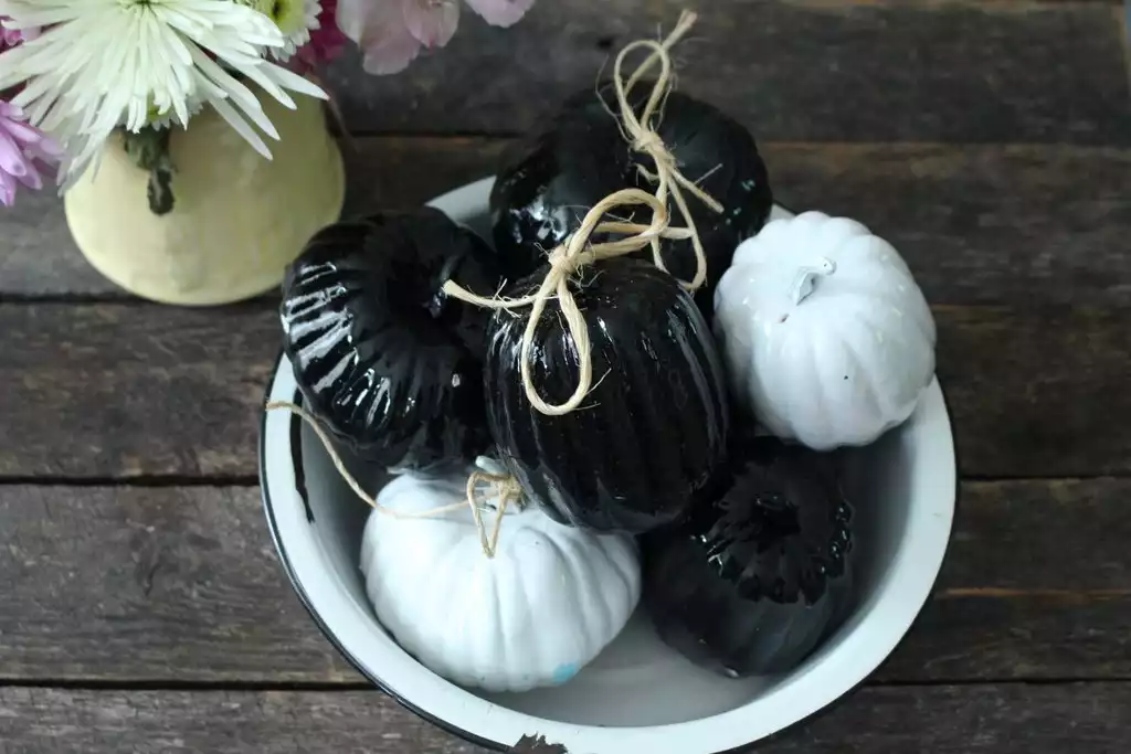 Black and white pumpkins