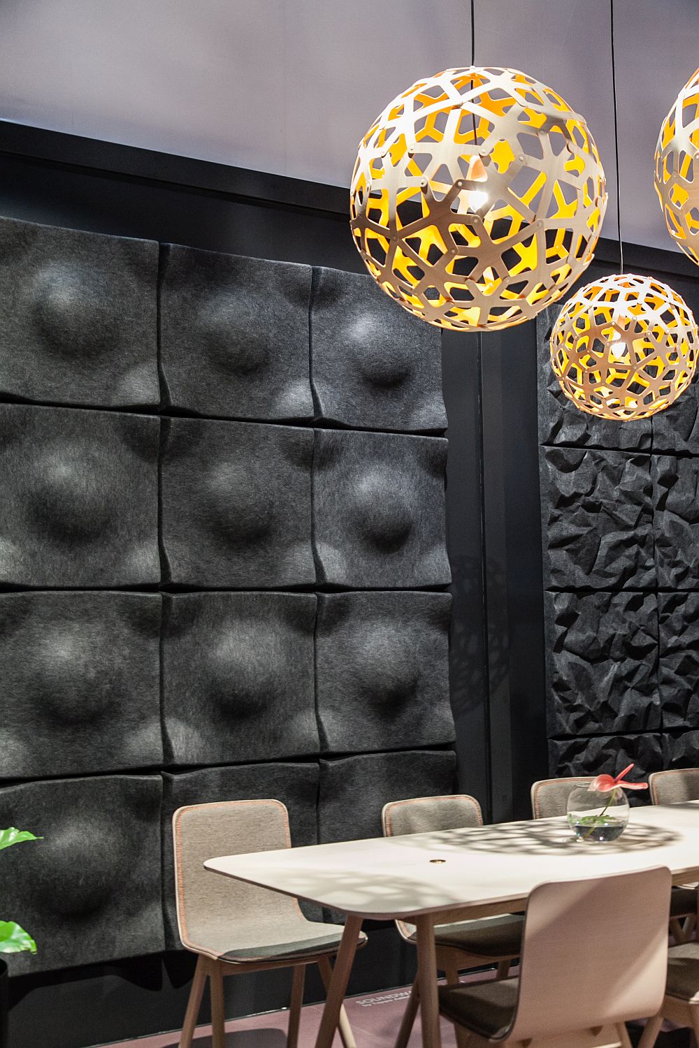 Black soundwave decorative panels