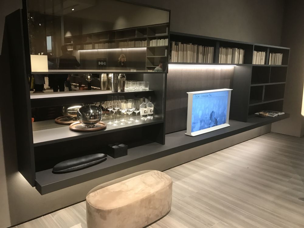 Black wall unit for living room