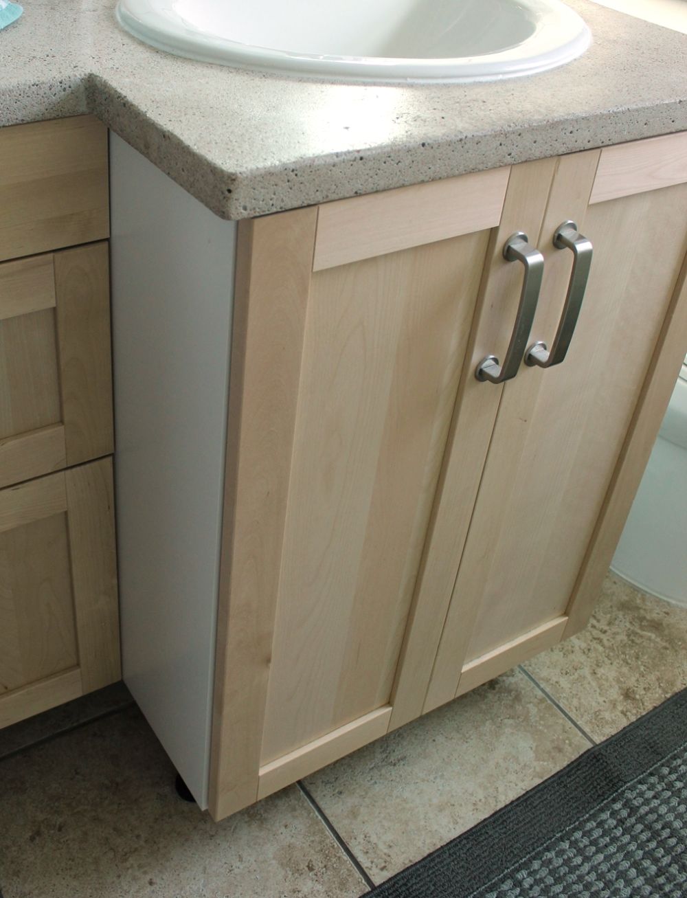 Blonde wood vanity doors