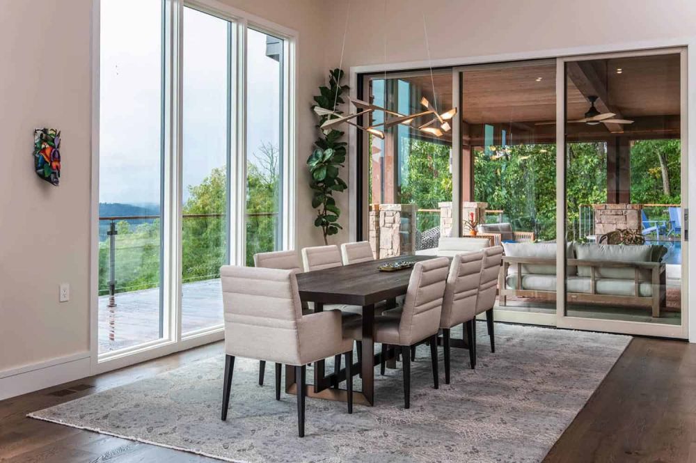 Blue Ridge Mountains Residence by Retro Fit Design in collaboration with Living Stone Design dining area