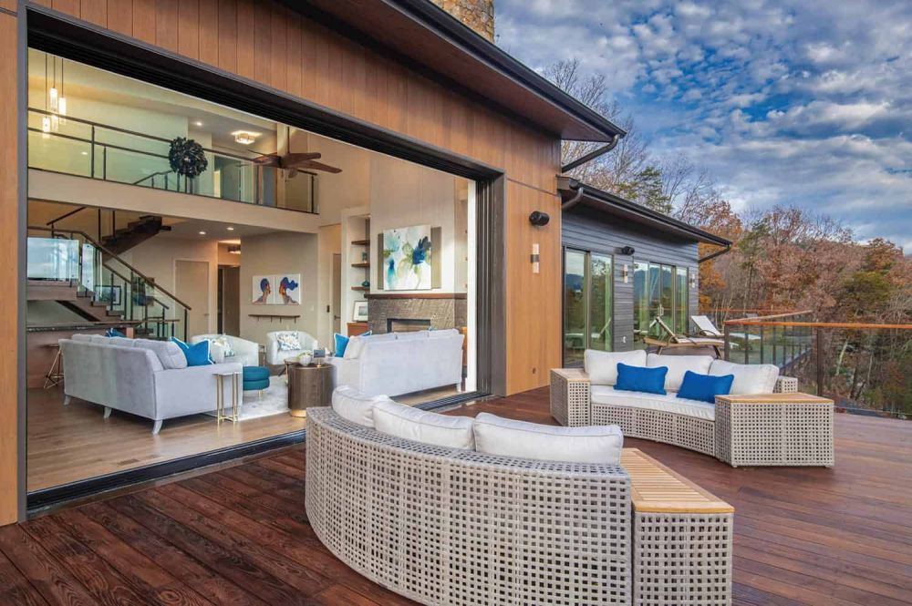 Blue Ridge Mountains Residence by Retro Fit Design in collaboration with Living Stone Design outdoor furniture