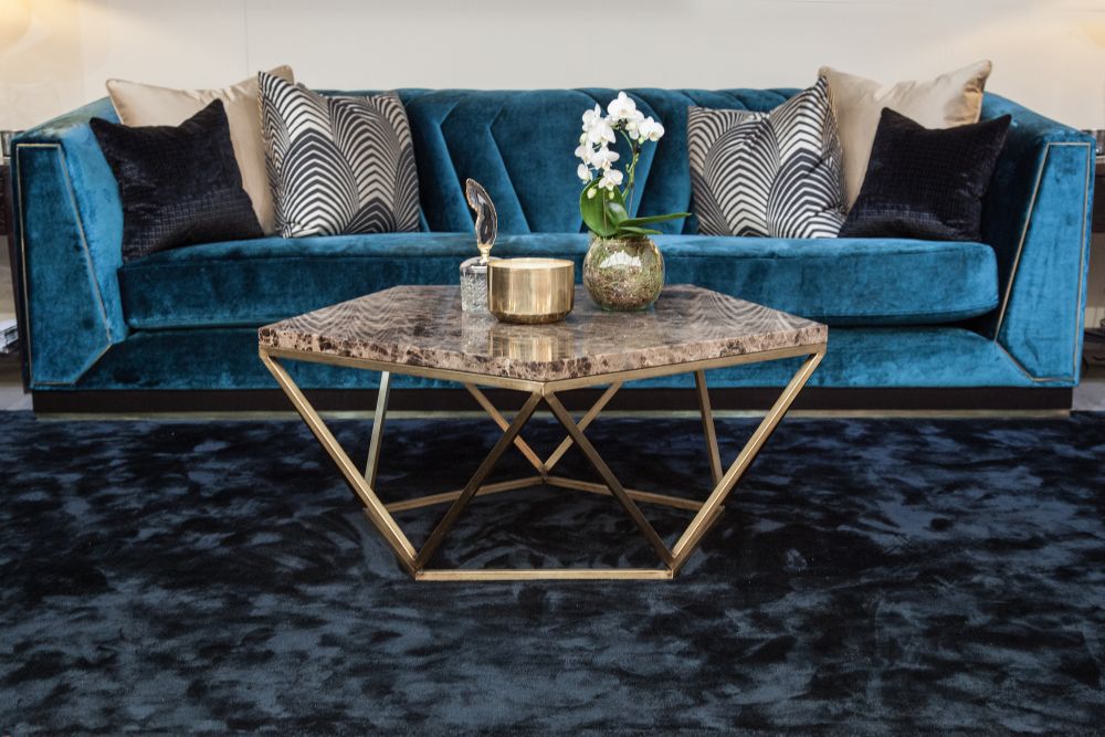 Blue Velvet Sofa Design