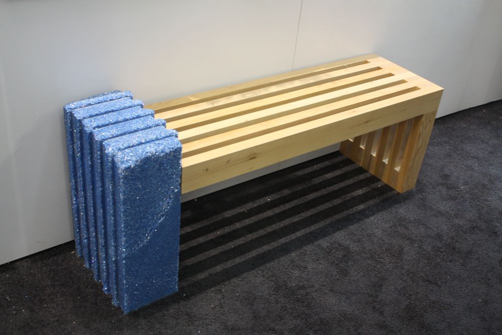 Blue bench wood and concrete Blue has the exact opposite psychological effects