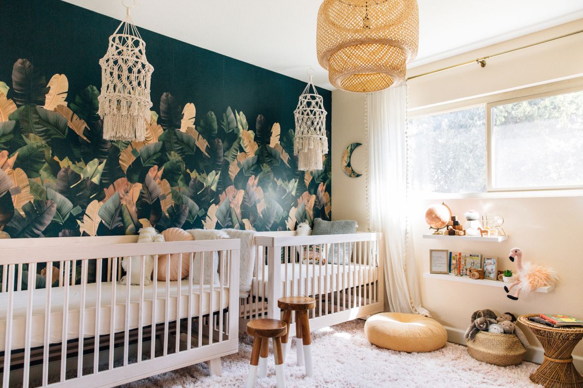 Bohemian nursery wallpaper