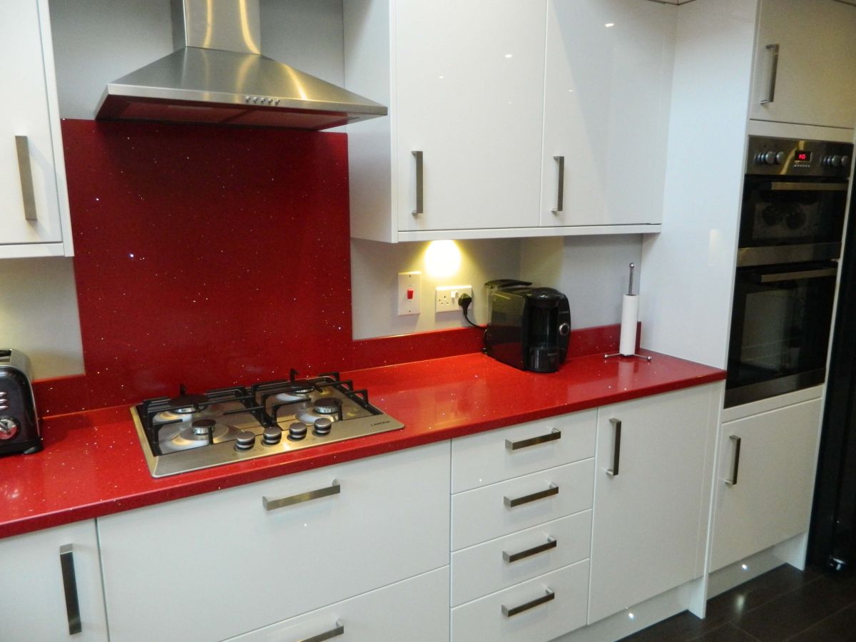 Bold red countertop quartz