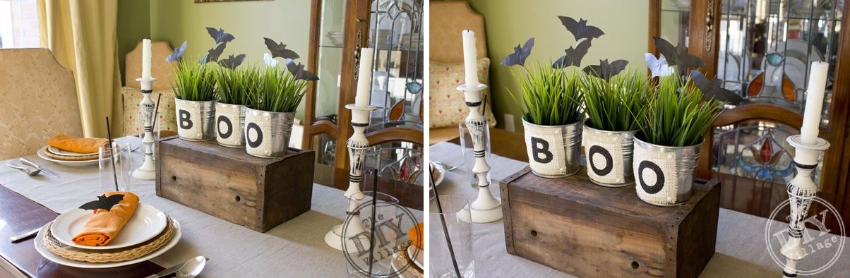 Boo planters for table decor