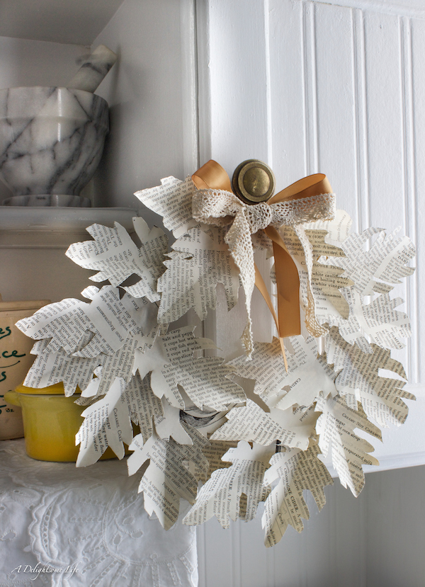 Book Page Fall Wreath