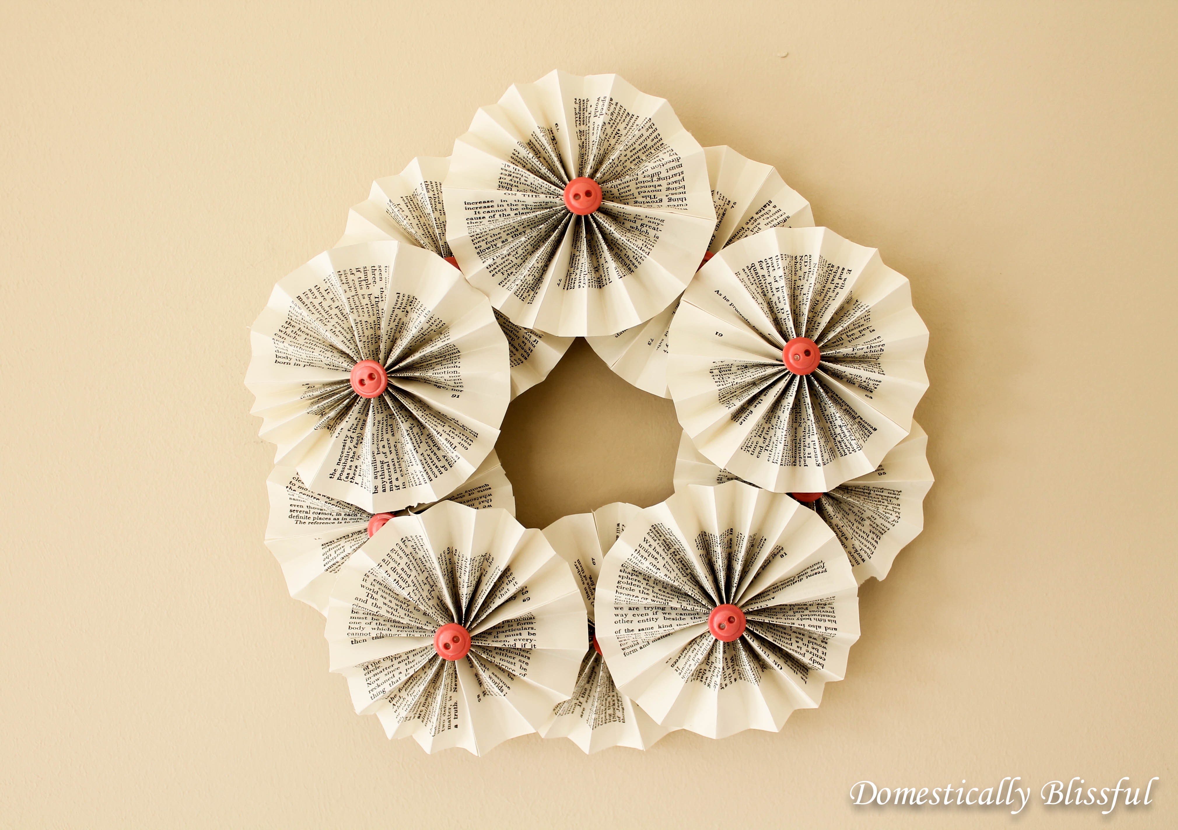Book papers wreath