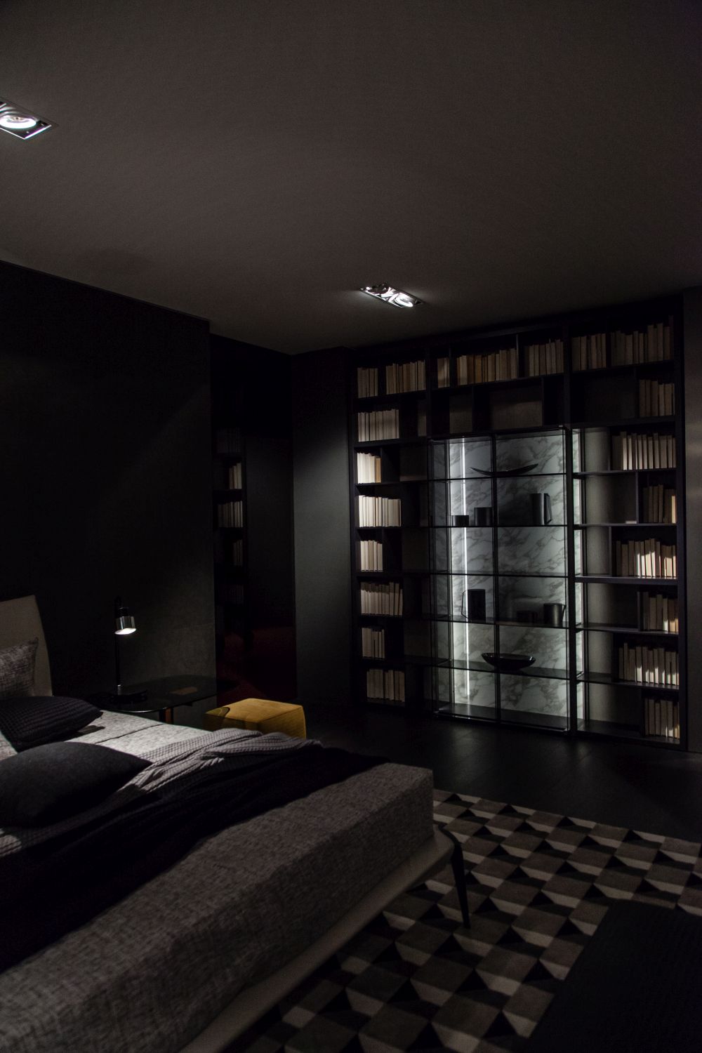 Add accent lighting to your bookcase for a subtle yet dramatic impact