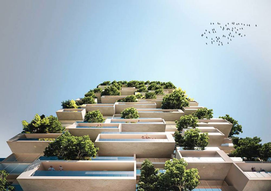 Bosco Verticale Apartments Building Balconies