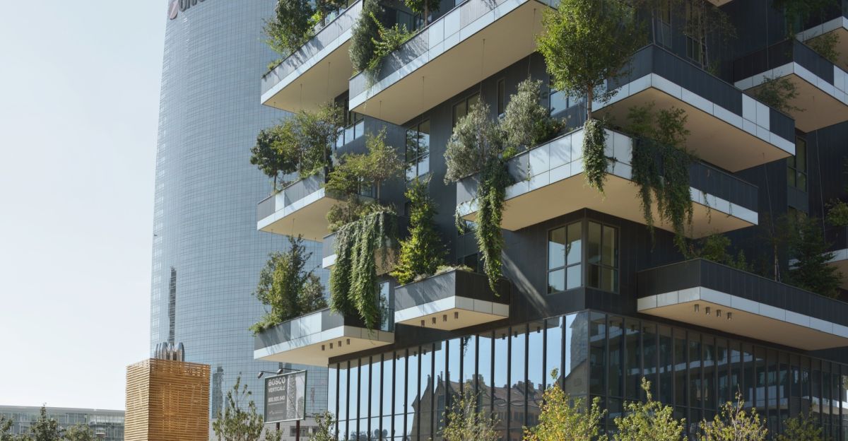 Bosco Verticale plants on facade and balcony