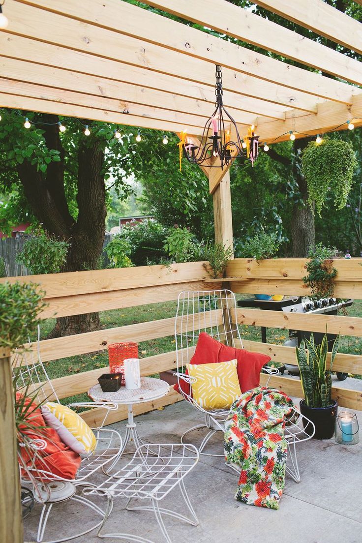 Box planters pergola