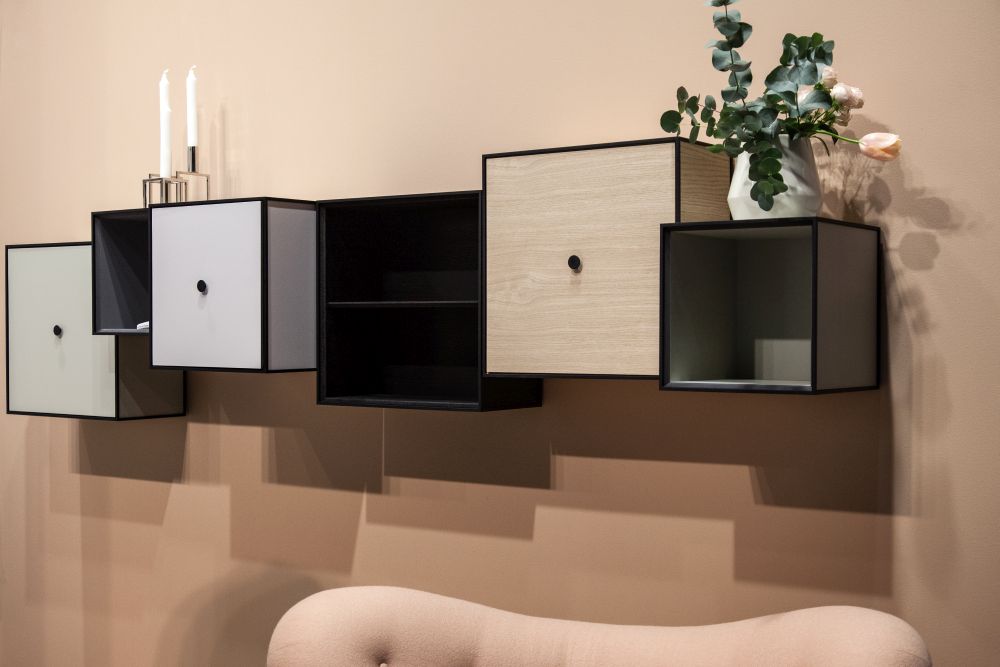 Boxed shelves and candle holder