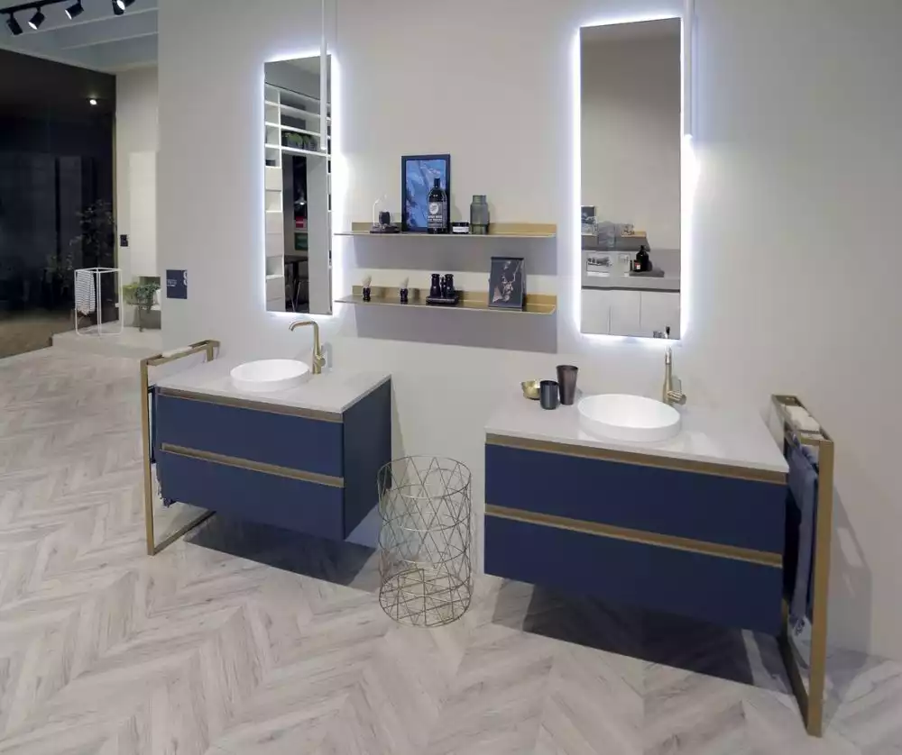 Brass bathroom Accents from Scavolini