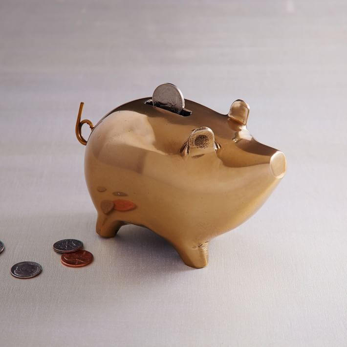 Brass piggy bank