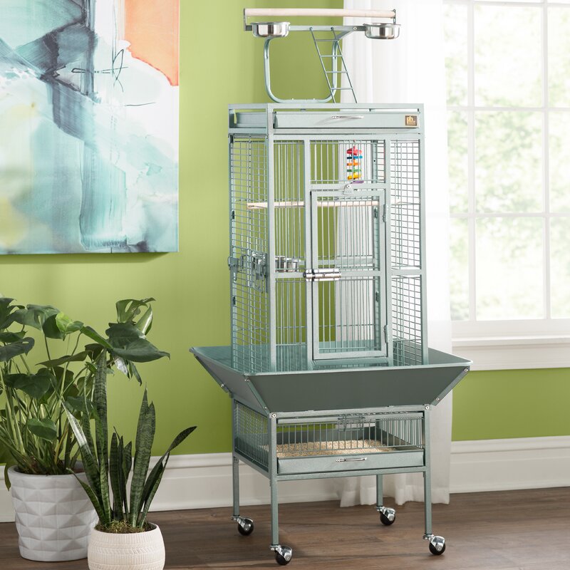 Bremer Steel Play Top Floor Bird Cage with Wheels