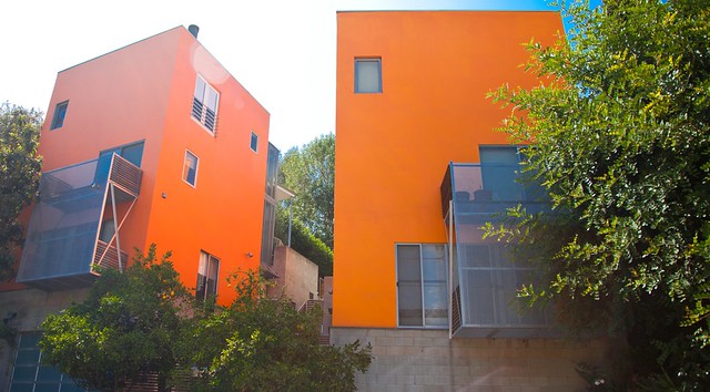 Bright Orange bold colors home exterior