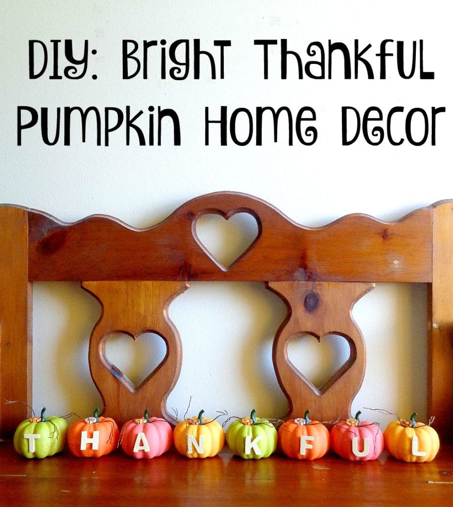 Bright Thankful Pumpkin Home Decor