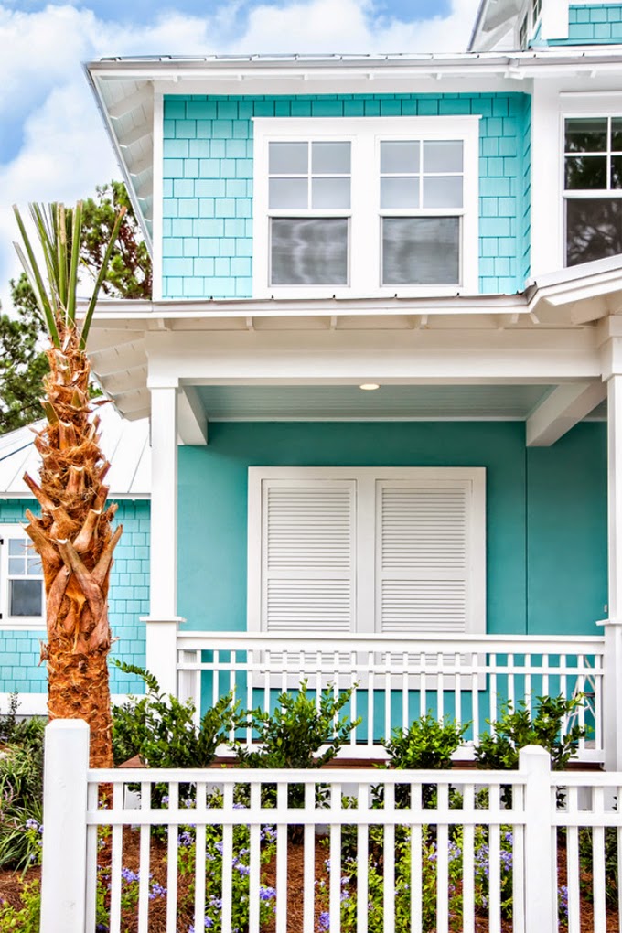 Bright turquoise house