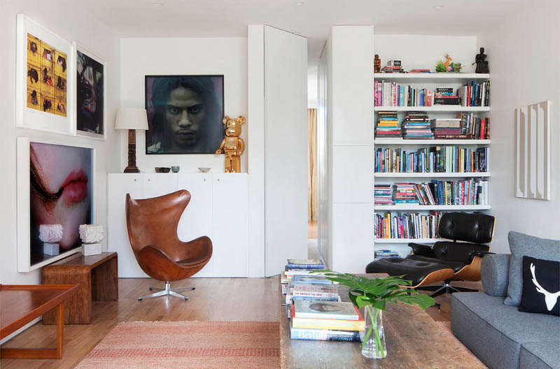 Brown leather egg chair design