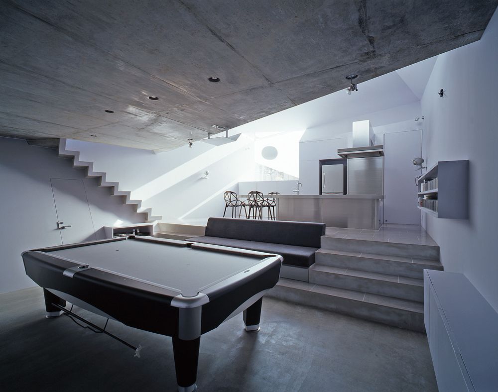 Brutal concrete Hall House 1 by ALPHAVILLE Architects - interior