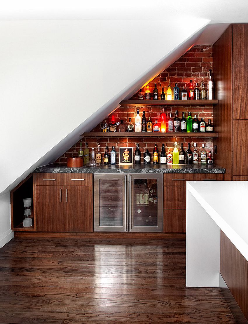 Build an Under The Stairs Bar basement bar