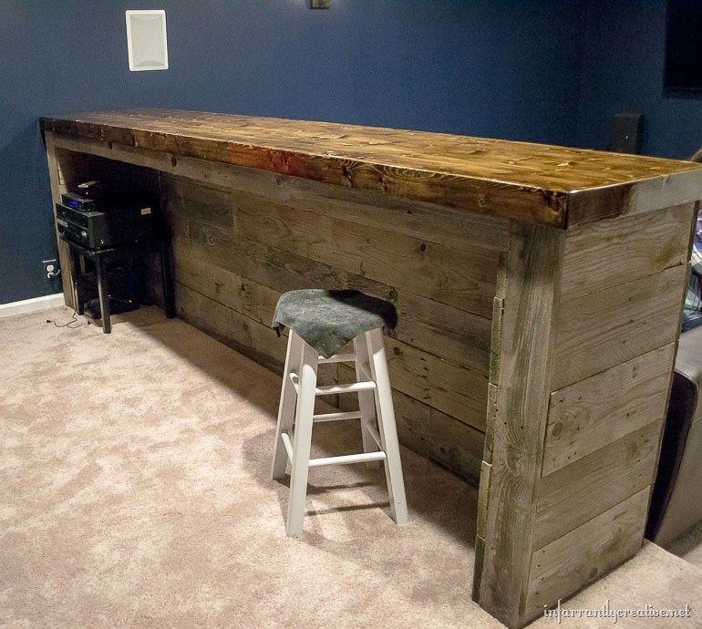 wood pallet basement bar