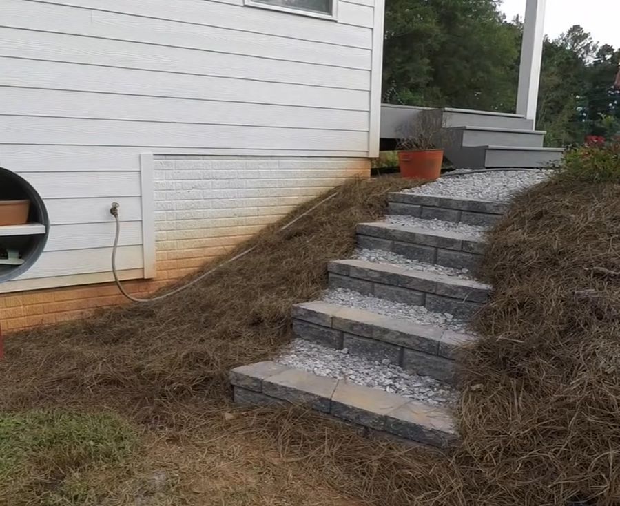 Building steps into a hill