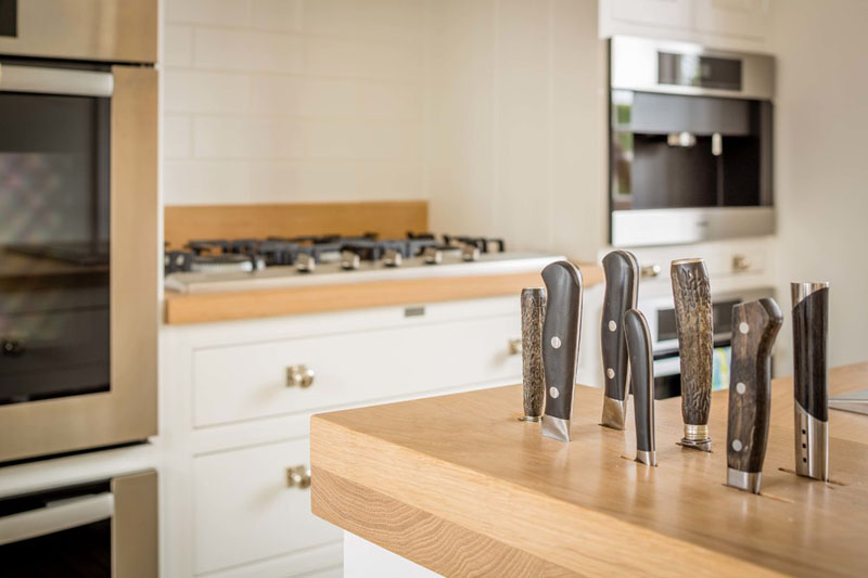 Built in kitchen island knife storage