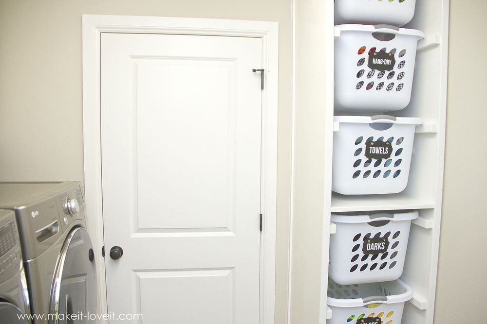 Built in spce with labeled bins