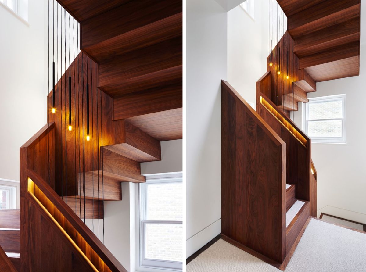 Built in staircase handrail