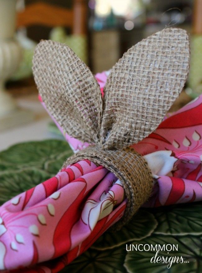 Bunny Ear Burlap Napkin Ring