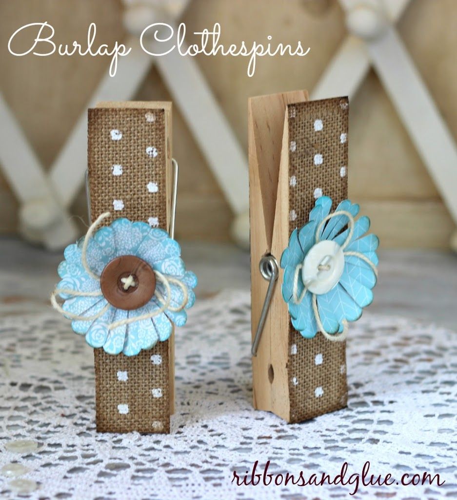 Burlap Clothespins