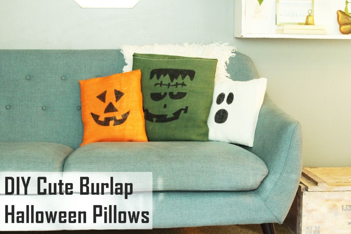 Burlap Halloween Pillows
