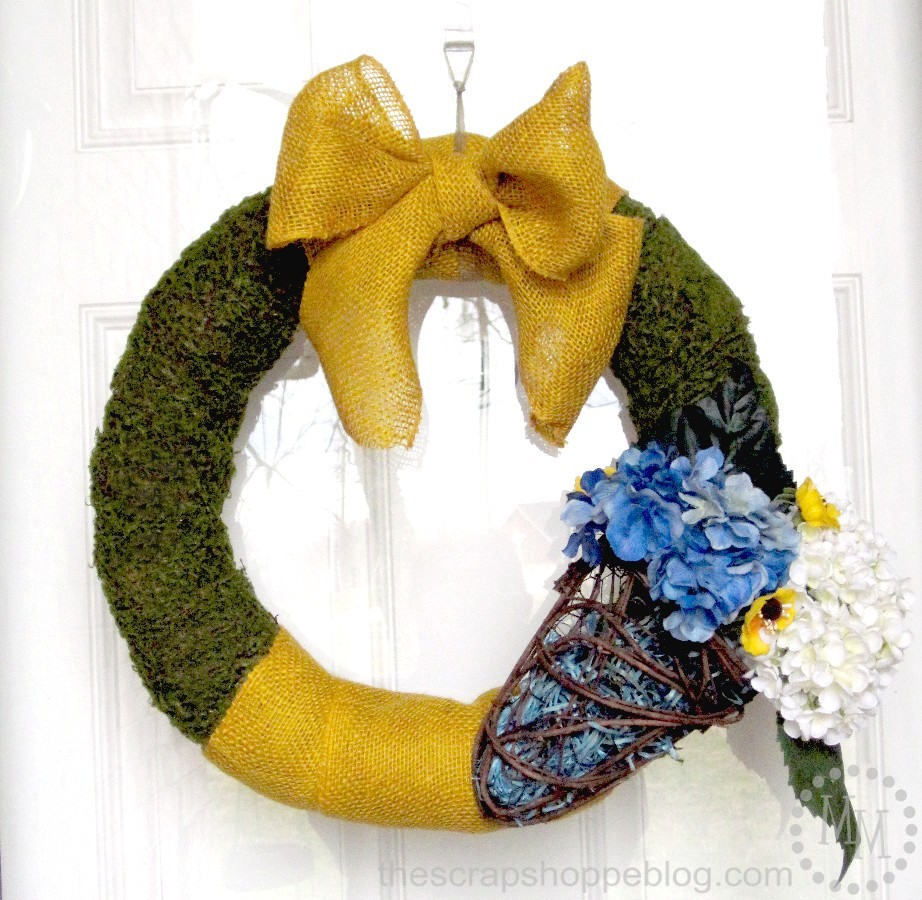 Burlap Moss Spring Wreath