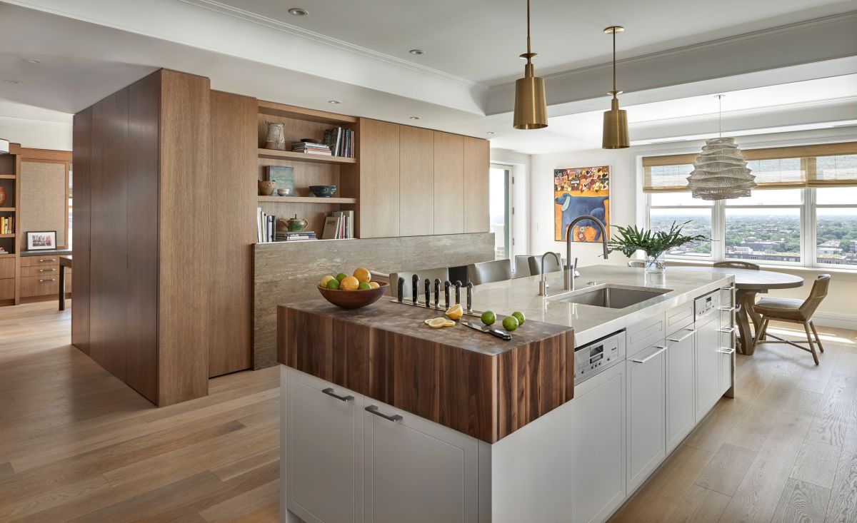 Butcher Block Counters in a Contemporary Kitchen