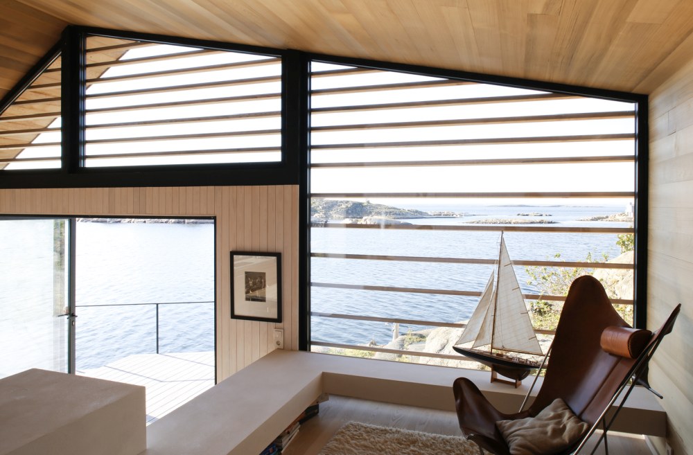 Cabin Ostfold LundSlaatto Architects view from living seating
