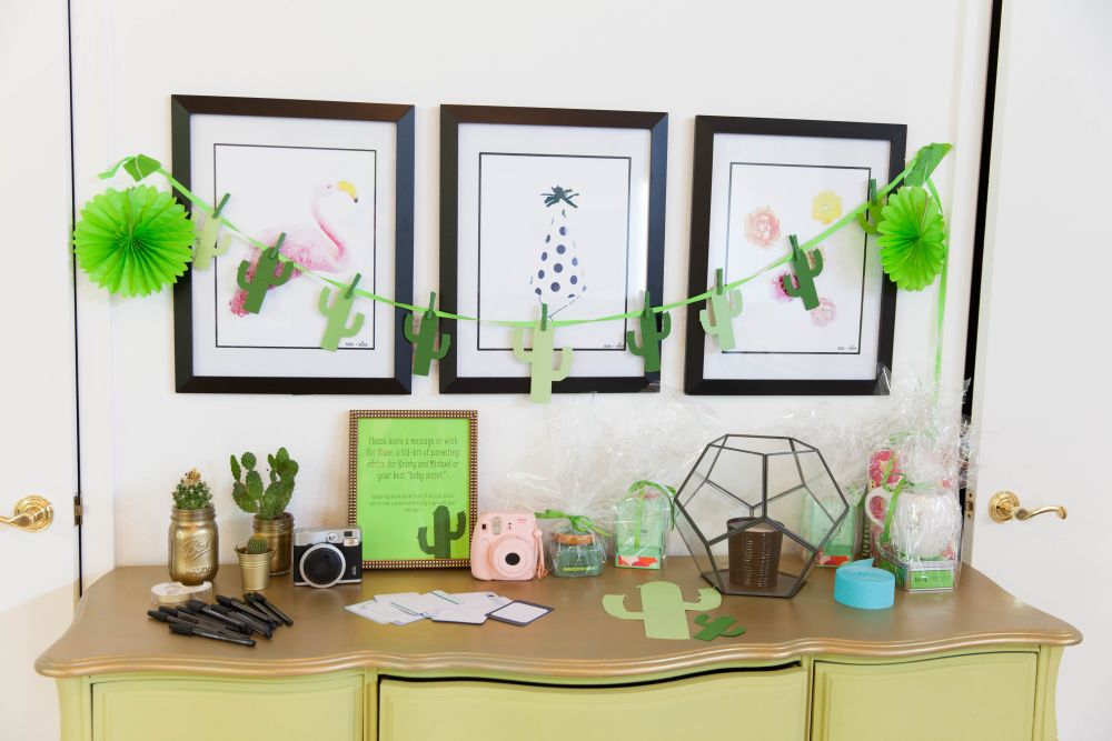 Cactus banner for baby showe
