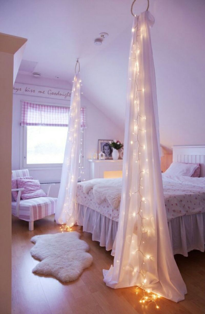 Canopy bed with lights